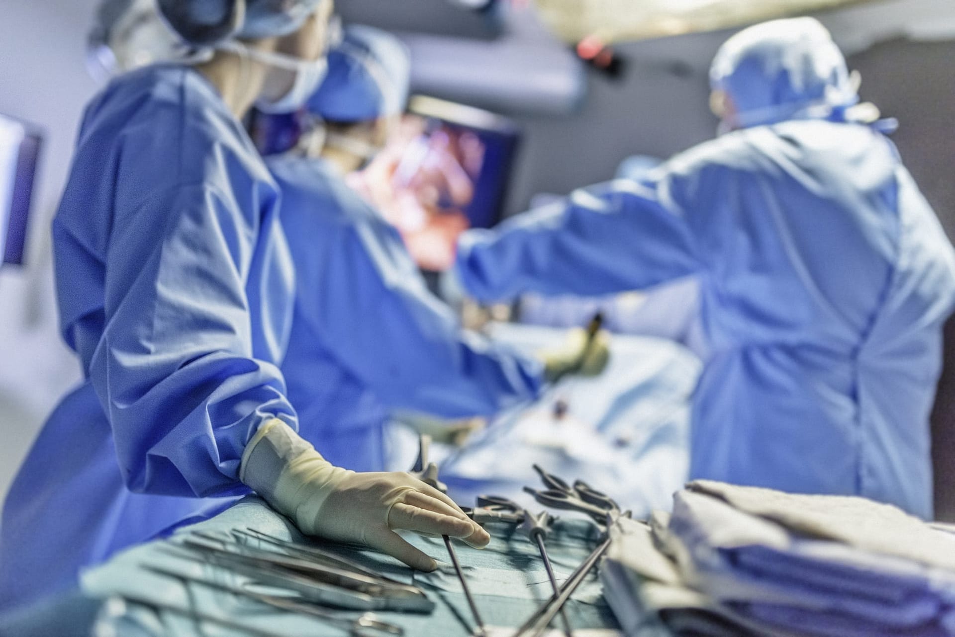 patient on a hospital operating table