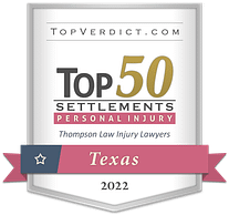 TopVerdict Top 50 personal injury settlements in Texas 2022 badge - Richardson Wrongful Death Attorneys