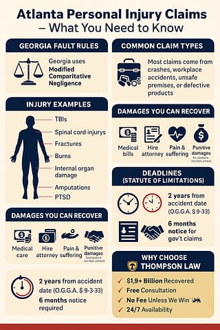Complete Guide to Atlanta Personal Injury Claims (2025) 2 Infographic showing the step-by-step Atlanta personal injury claims process