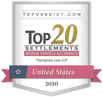 Thompson Law Wins 2 of Texas’ Top 5 Largest Personal Injury Settlements in 2020 2 TopVerdict badge