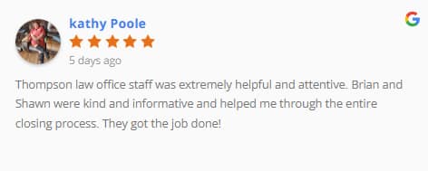 5-star Google review from Kathy Poole: “Staff was helpful and attentive… helped me through the closing process—got the job done.”