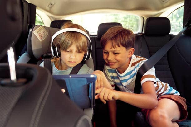 Happy Kids in car
