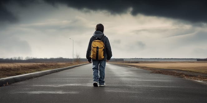 ¿A qué edad pueden los niños caminar solos a la escuela en Estados Unidos? 2 Un niño regresa a casa caminando de la escuela. ¿A qué edad pueden los niños caminar solos a la escuela en los Estados Unidos?