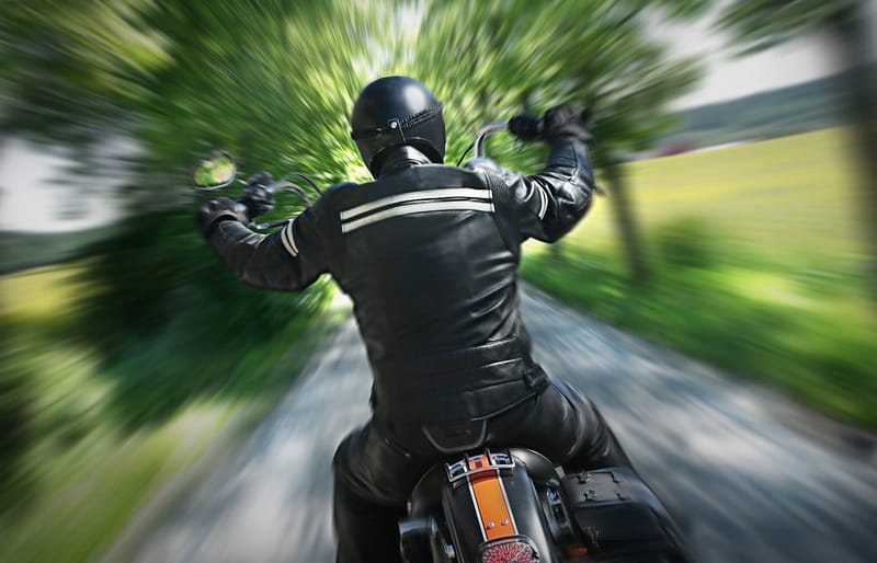 Lone motorbike rider on small road. Mesquite Texas. Mesquite Motorcycle Accident Lawyer. Amarillo Motorcycle Accident Lawyer